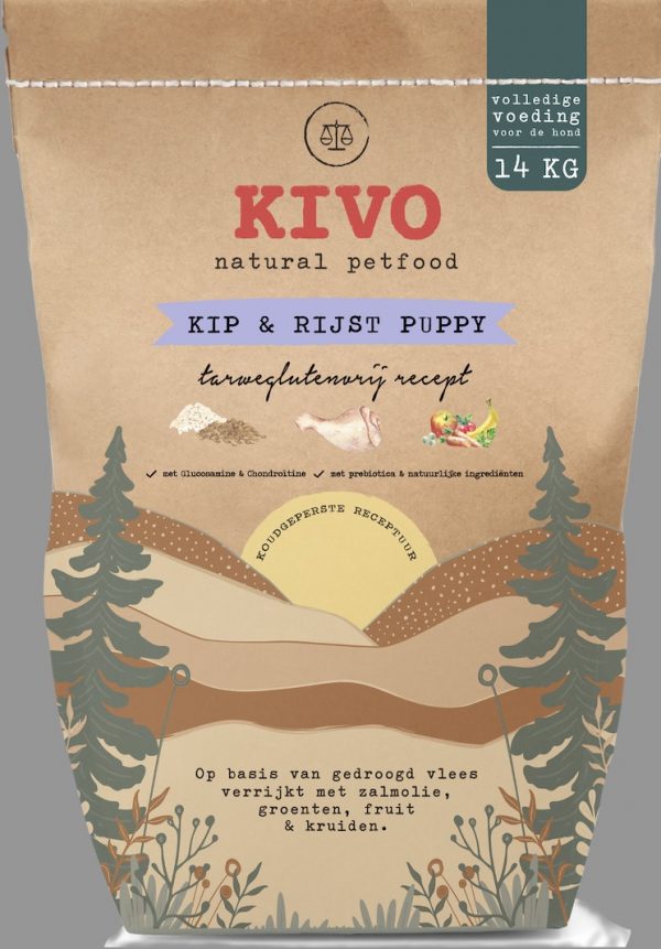 Koudgeperst Kip & Rijst Puppy 4kg