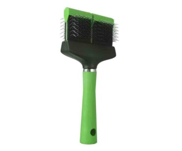 Flexibele borstel slicker Groen Tritra Dubbel